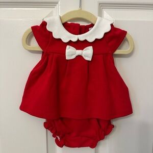Janie and Jack Red Dress with White Bow